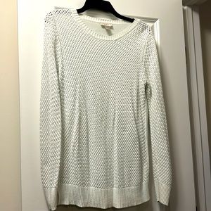 Loft white basket weave sweater. L.
